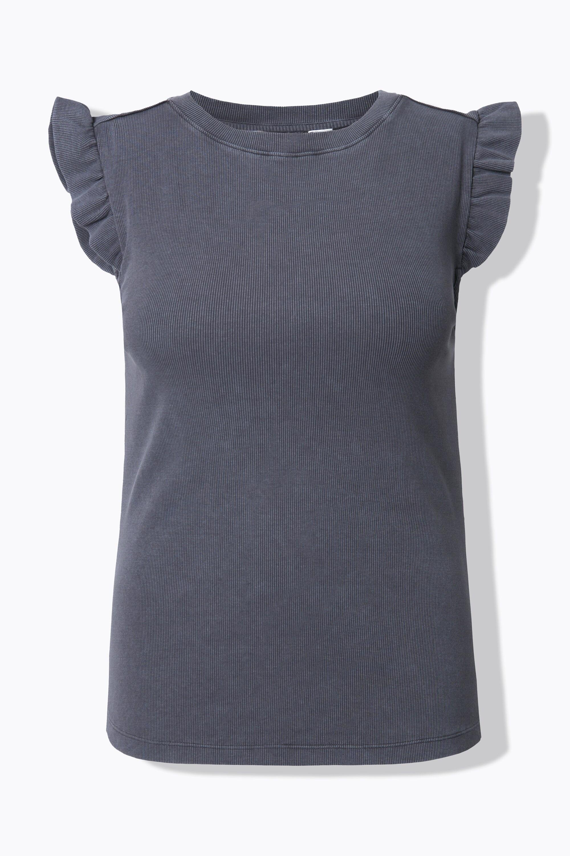 Studio Untold T-shirt côtelé Slim Shape Volants Manches  