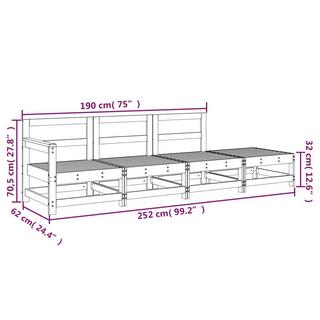 VidaXL set salotto da giardino Legno di pino  