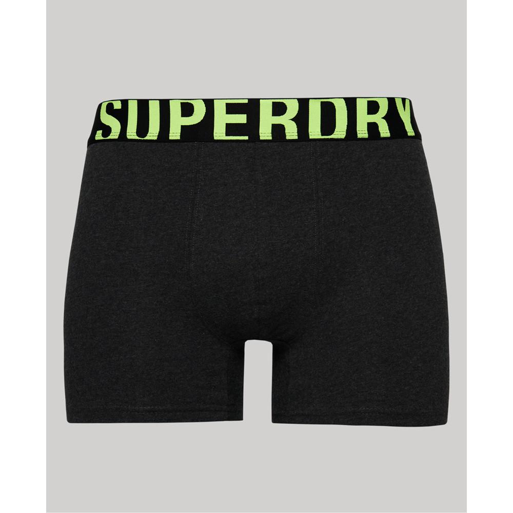 Superdry  boxer in cotone biologico logico uperdry dual logo (x2) 