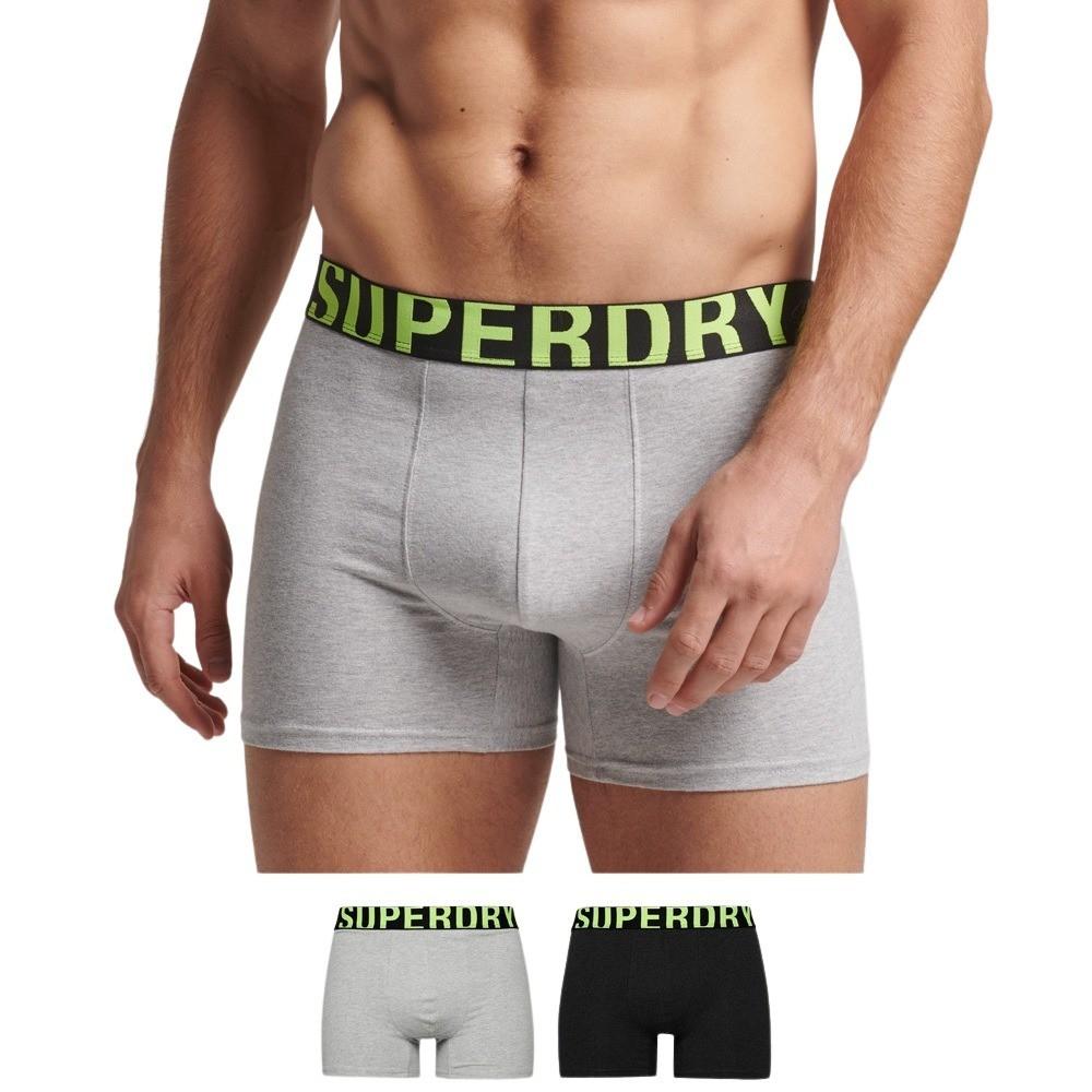 Superdry  boxer in cotone biologico logico uperdry dual logo (x2) 