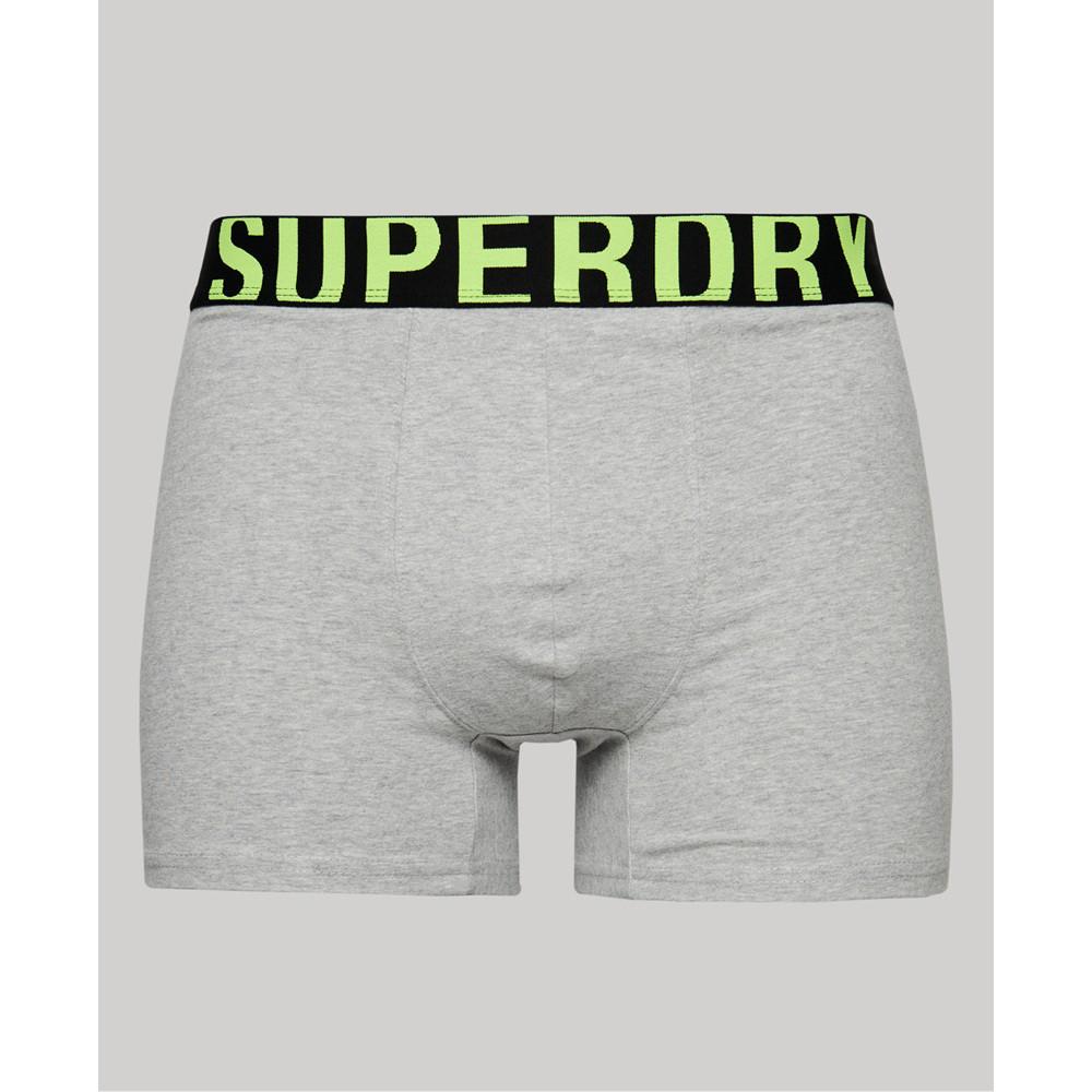 Superdry  boxer in cotone biologico logico uperdry dual logo (x2) 