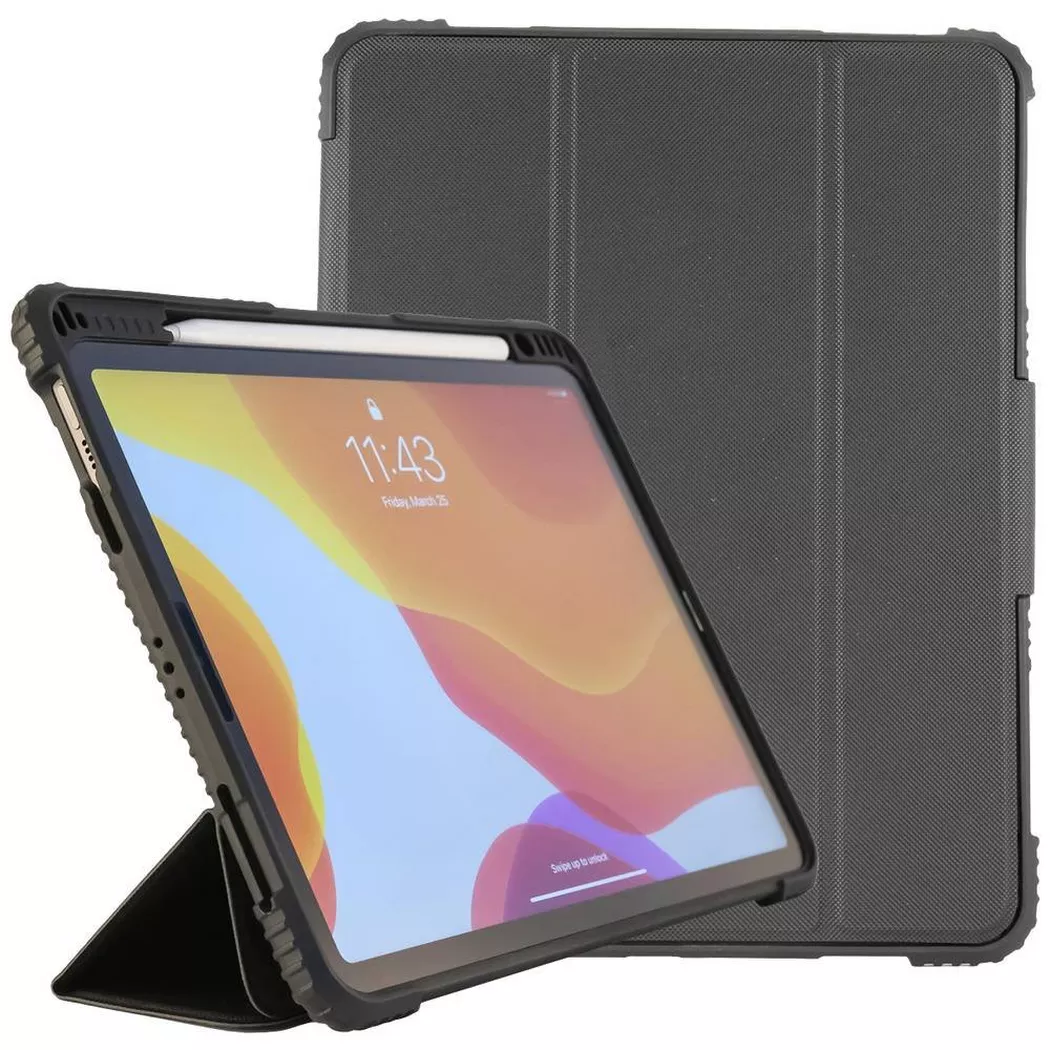 4smarts - Folio Case Endurance für iPad 10.2 (2019/2020/2021), Schwarz, 10