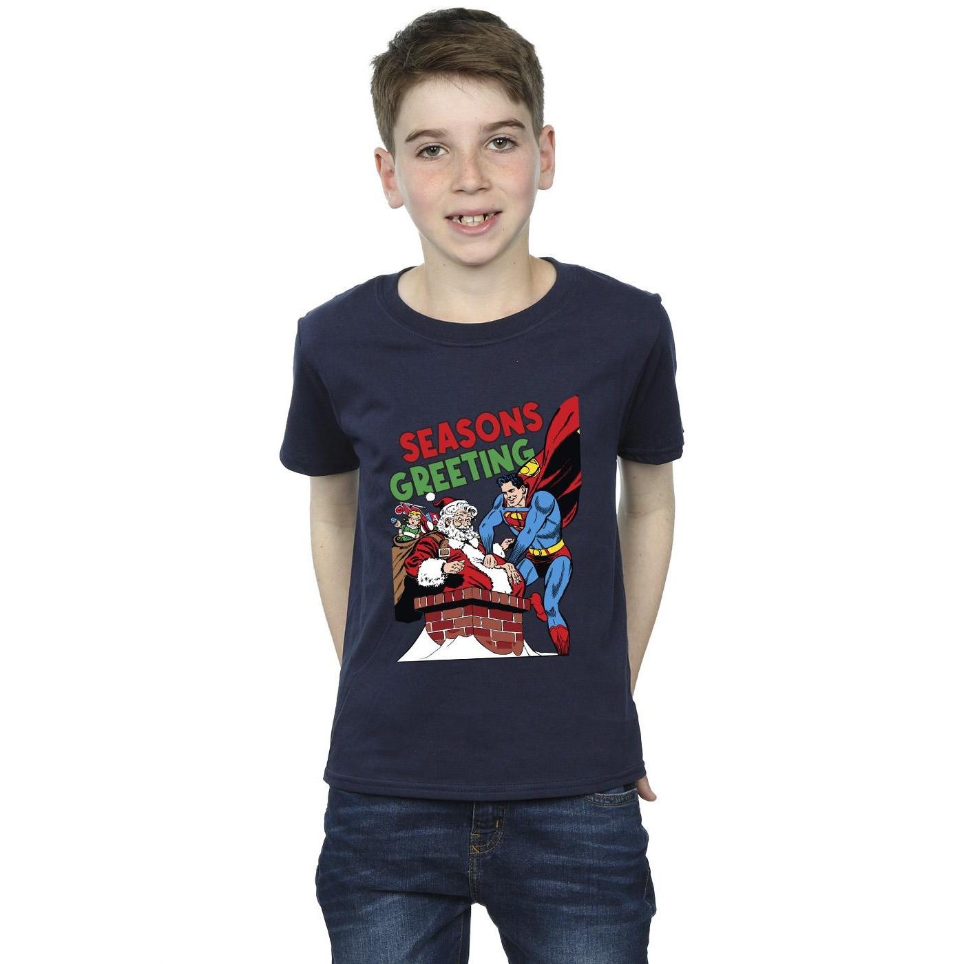 DC COMICS  Tshirt SUPERMAN SANTA COMIC 