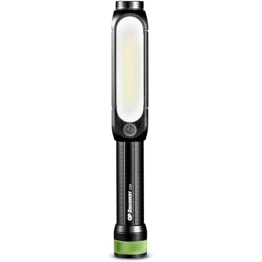 GP Discovery  Taschenlampe C34: Arbeitsleuchte inkl. seitlichem COB LED-Licht mit hohem Lumenwert 
