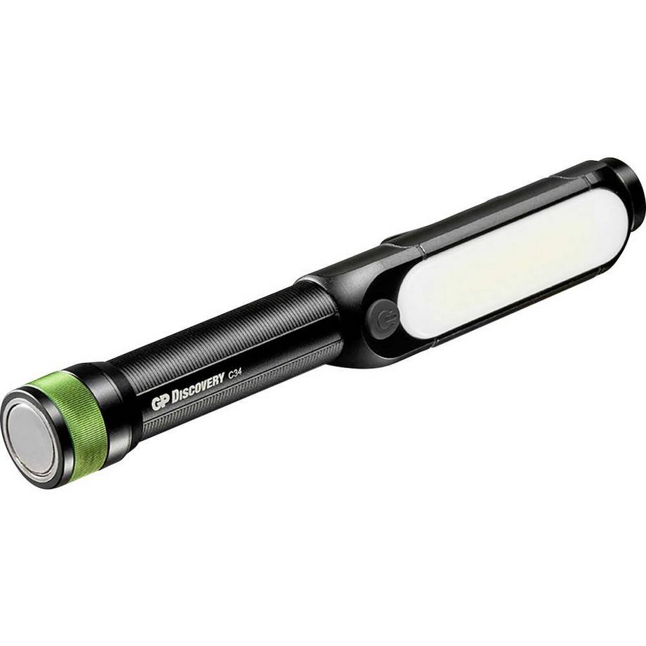GP Discovery  Taschenlampe C34: Arbeitsleuchte inkl. seitlichem COB LED-Licht mit hohem Lumenwert 