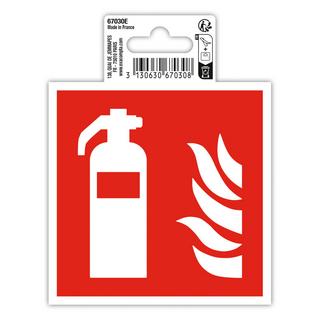 Exacompta Hinweisschild, Feuerlöscher, PVC, selbstklebend und rutschfest, 10x10 cm  