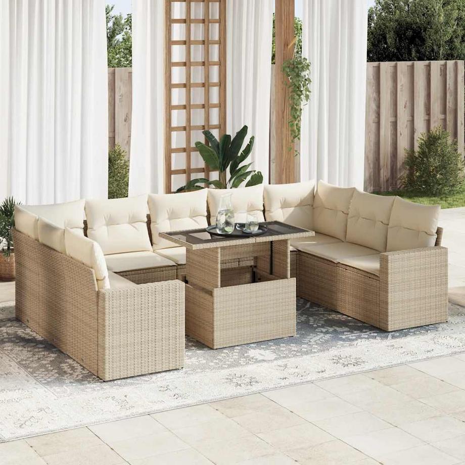 VidaXL set di divani da giardino Polirattan  