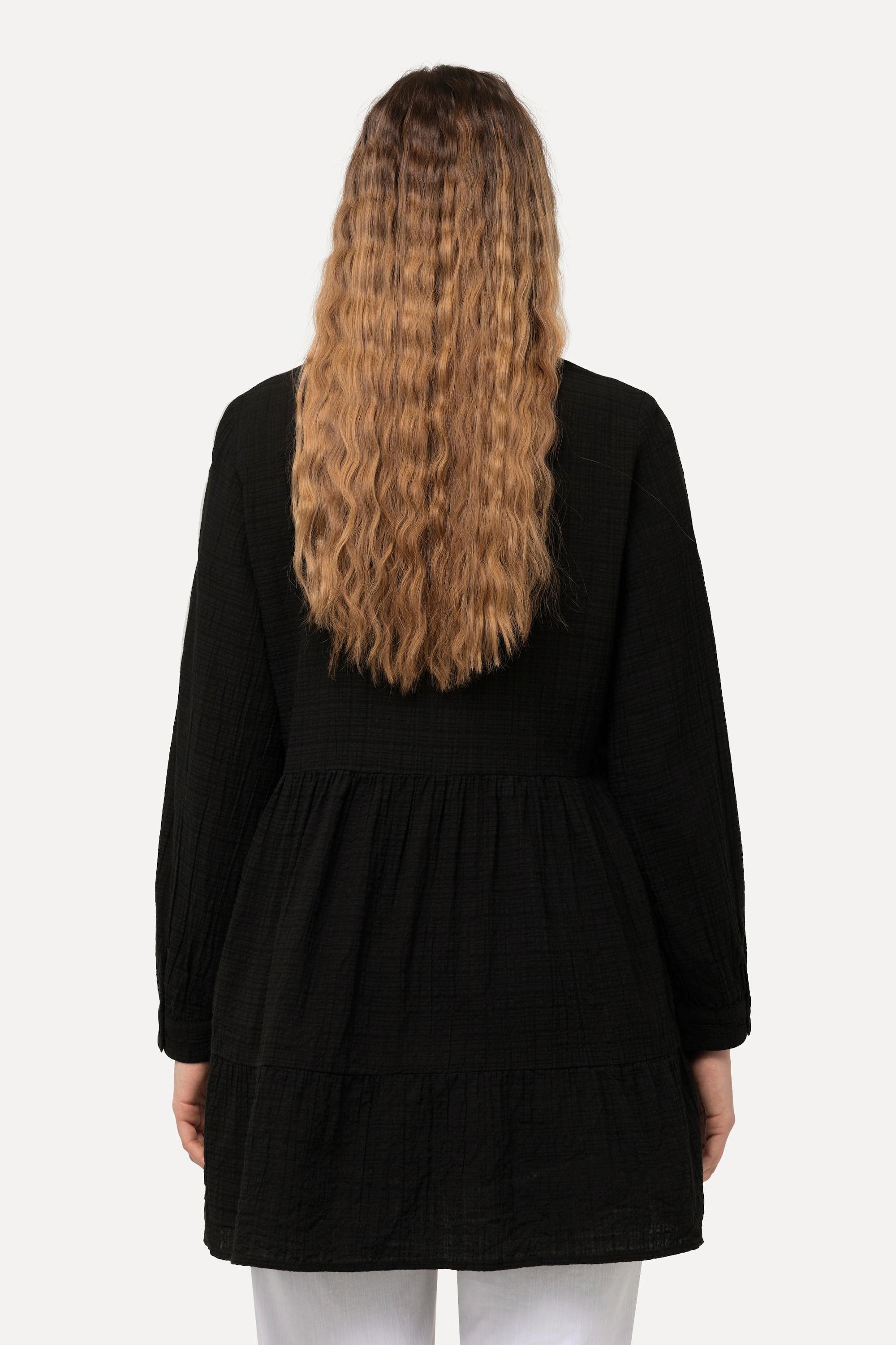 Ulla Popken Spitze A-Linie V-Ausschnitt Langarm Tunika  