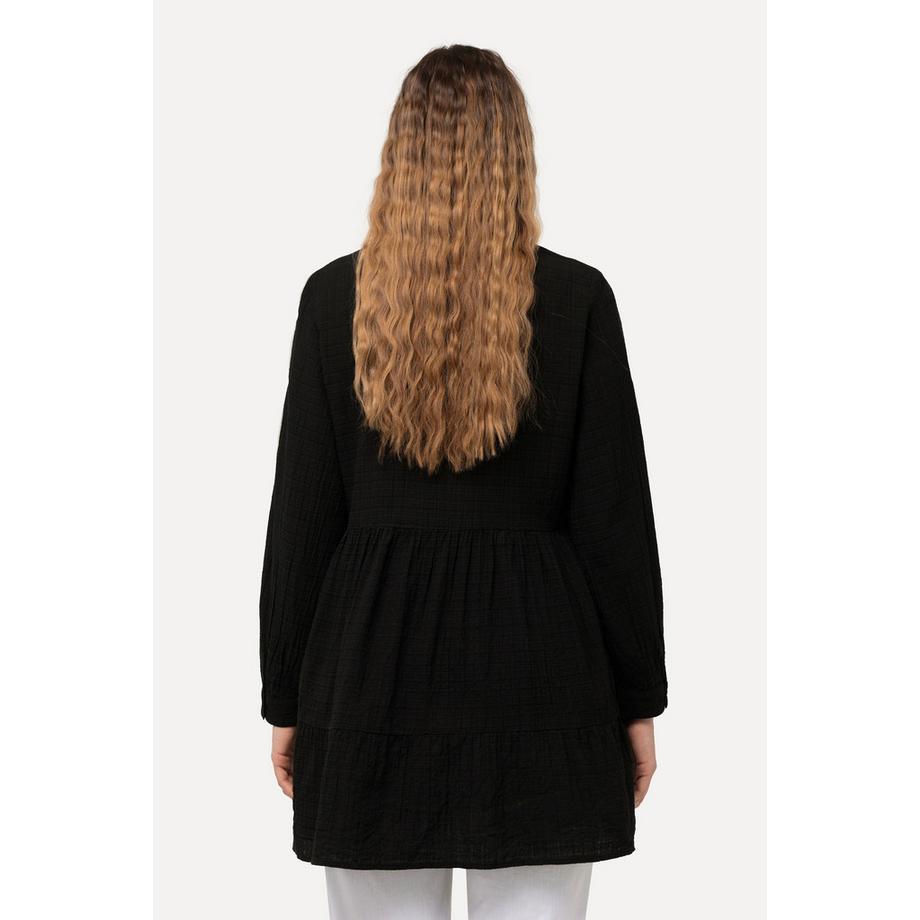 Ulla Popken Tunique dentelle ligne A encolure en V manches longues  