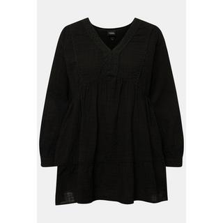 Ulla Popken Spitze A-Linie V-Ausschnitt Langarm Tunika  