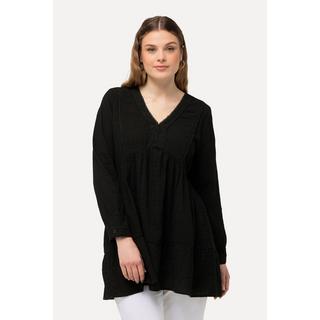 Ulla Popken Spitze A-Linie V-Ausschnitt Langarm Tunika  