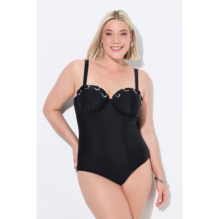 Ulla Popken Badeanzug Ösen Softcups Verstellbare Träger Recycelt  