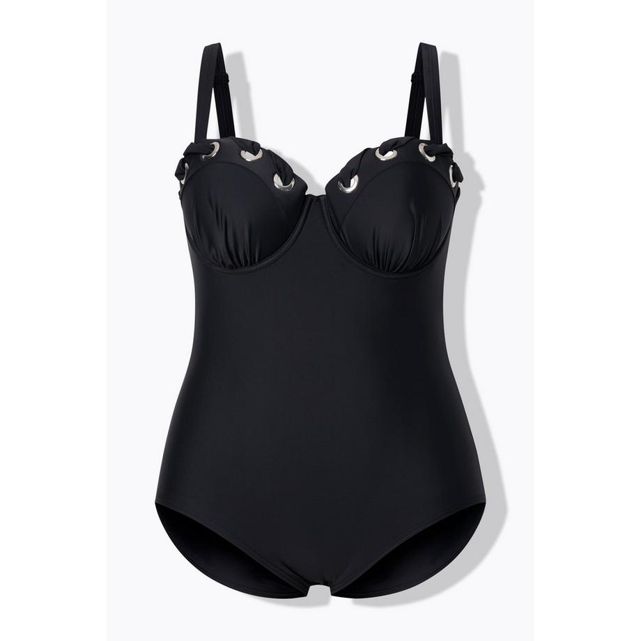 Ulla Popken Badeanzug Ösen Softcups Verstellbare Träger Recycelt  