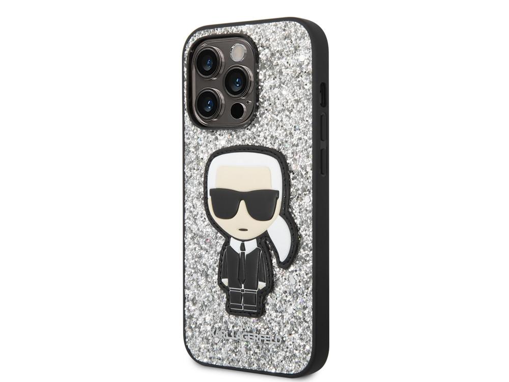 KARL LAGERFELD  Cover iPhone 14Pro Glitter Flakes Ikonik 