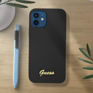 GUESS  Cover iPhone 12 Mini silicone Guess nera 