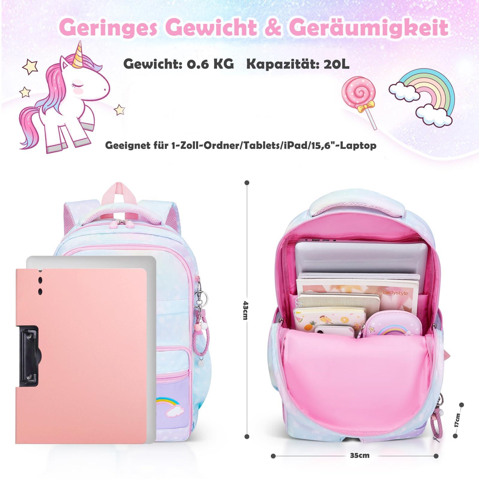 Only-bags.store  Kinderrucksack, große Kapazität Schulranzen mit Brustschnalle für Kinder 