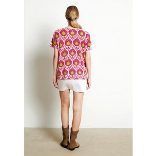 Studio Cashmere8  RIA 12 T shirt col rond Imprimé floral - 100% cachemire 
