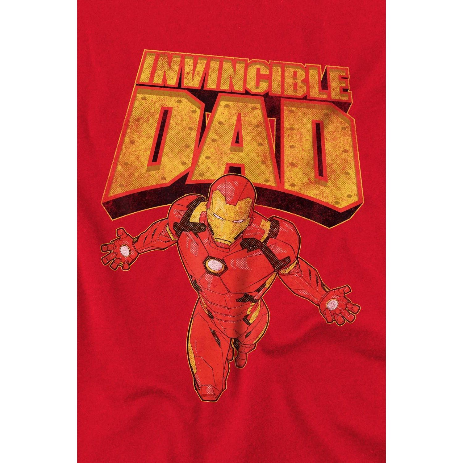 Iron Man  Invincible Dad TShirt  Vatertag 