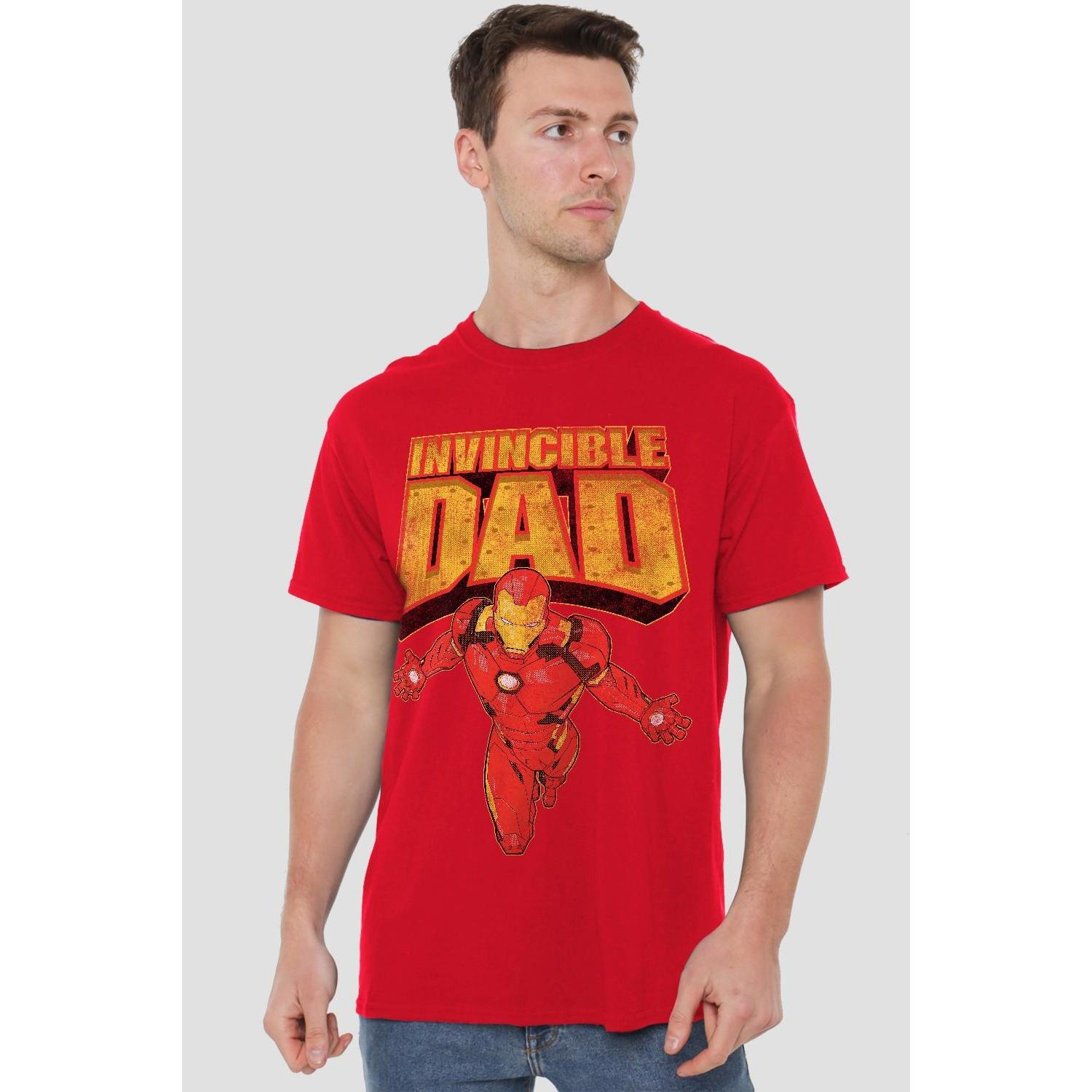 Iron Man  Invincible Dad TShirt  Vatertag 