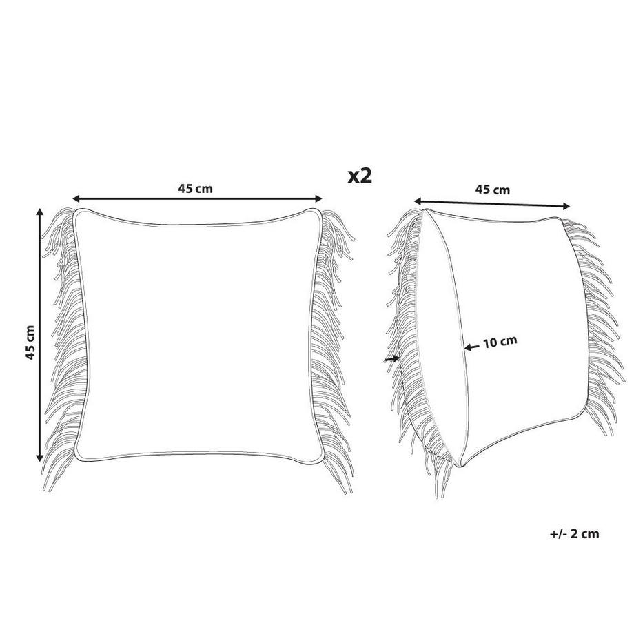 Beliani Lot de 2 coussins décoratifs en Coton  PATTAN  