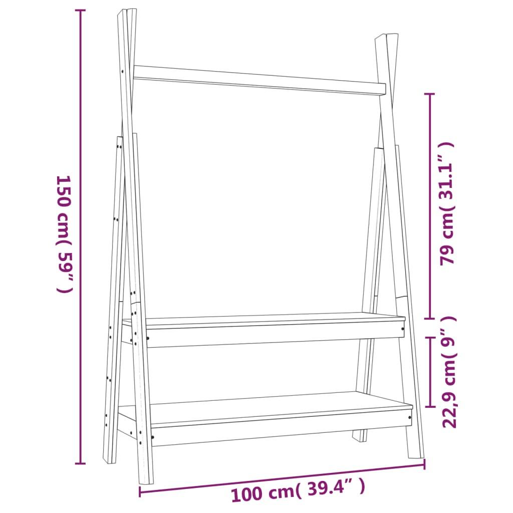 VidaXL appendiabiti Legno di pino  