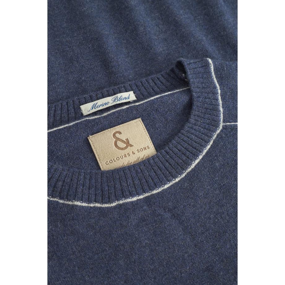 Colours & Sons Pullover girocollo in misto lana merinos  