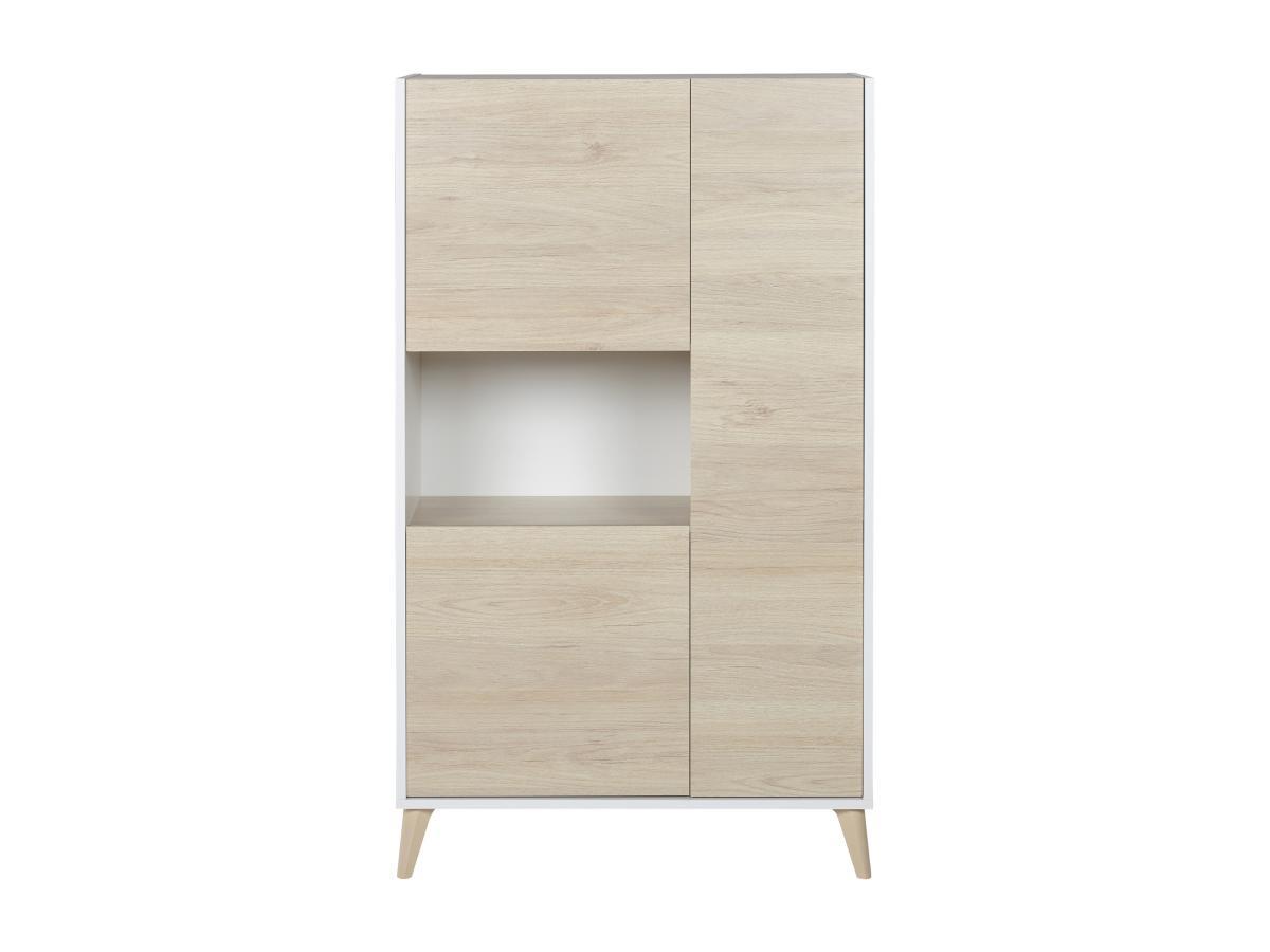 Vente-unique Credenza alta con 3 ante e 1 nicchia Quercia e Bianco KOLYMA  