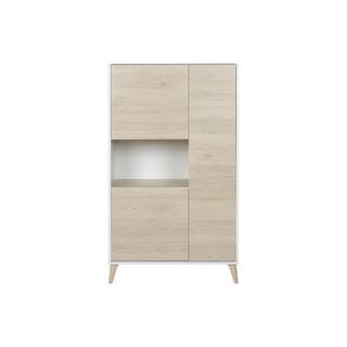Vente-unique Credenza alta con 3 ante e 1 nicchia Quercia e Bianco KOLYMA  