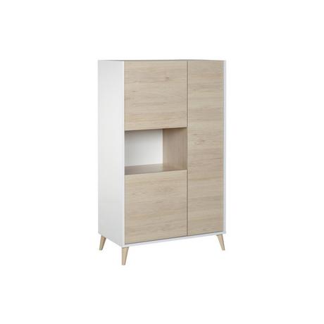 Vente-unique Credenza alta con 3 ante e 1 nicchia Quercia e Bianco KOLYMA  