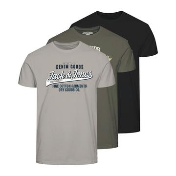 T-Shirt  3er Pack Bequem sitzend-JJETHAN TEE CREW NECK 3PK