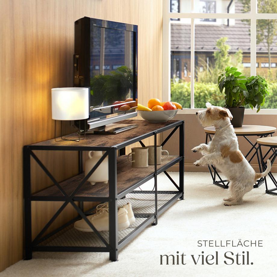 Tectake TV-Regal Chicago Industrial Style Holz und Stahl  