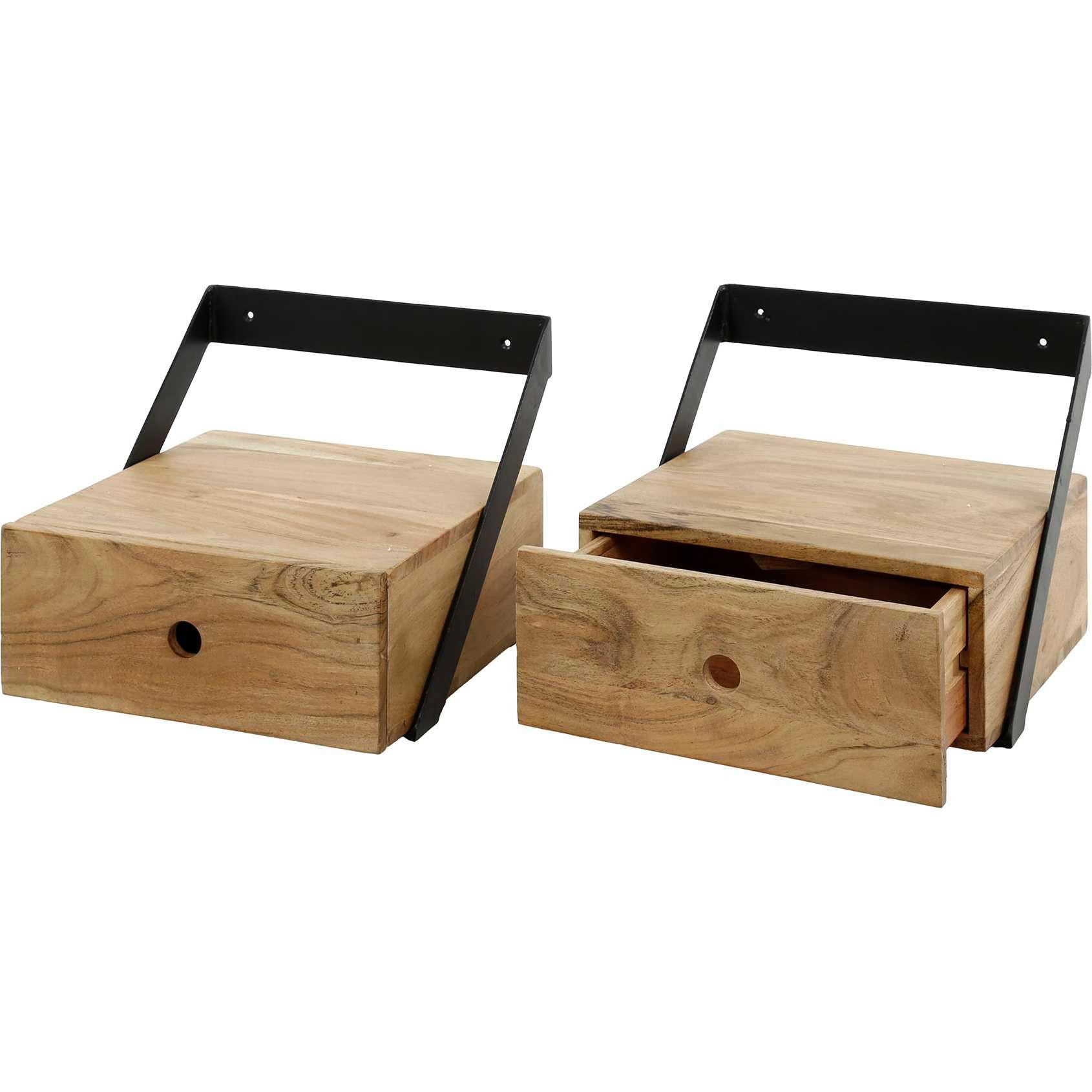 mutoni Comodino Strip acacia naturale (set di 2)  