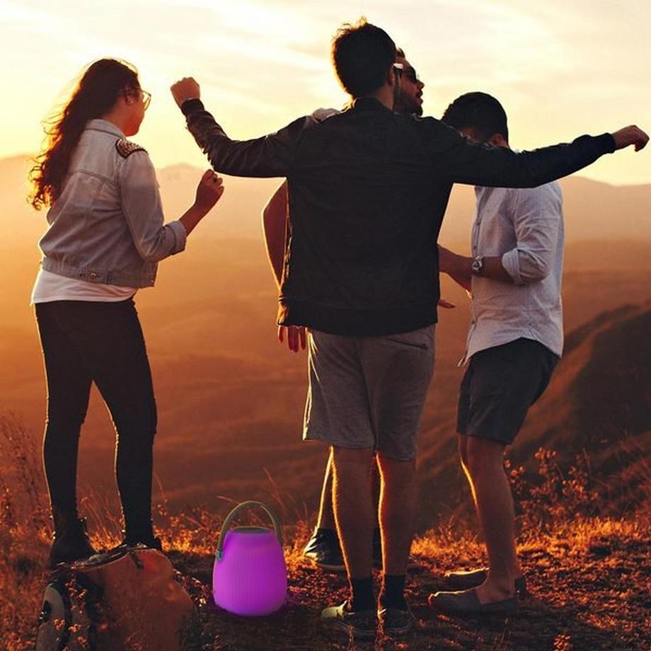 Lumisky  Mini baladeuse musicale bluetooth sans fil LED blanc/multicolore dimmable MINI MAY PLAY H23cm avec télécommande 