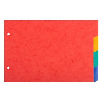 Register 148x210mm, flexibler Colorspan-Karton 225g, 4 Taben, 2-fach gelocht, für Karteikarten - x 10