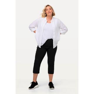 Ulla Popken  Pantalon en bengaline stretch, longueur 3/4 et taille élastique 