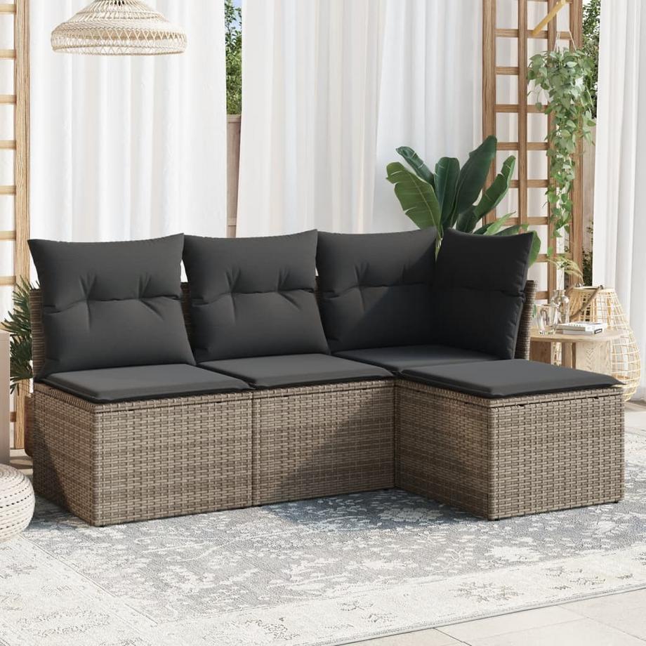 VidaXL set divano da giardino Polirattan  