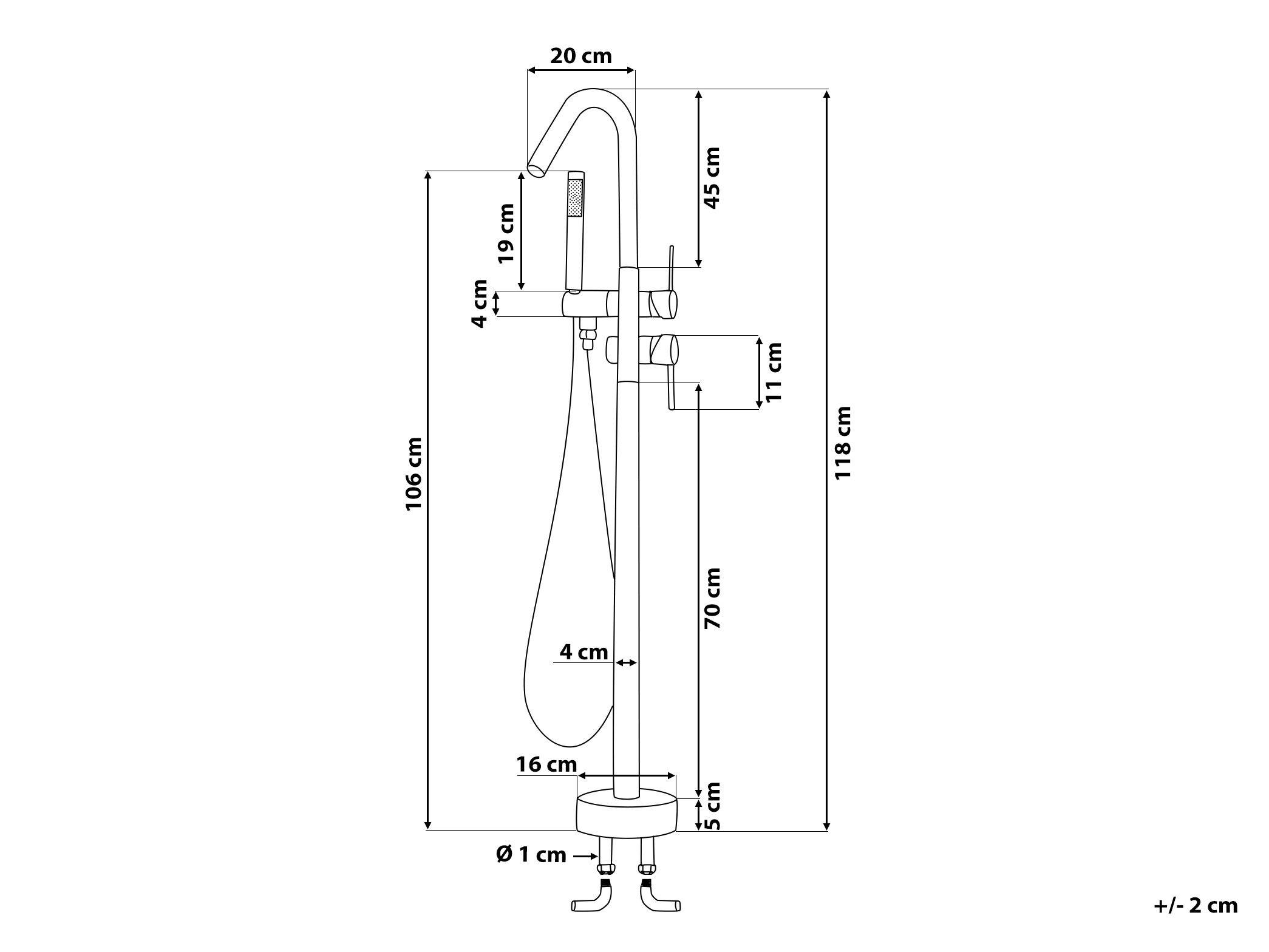 Beliani Rubinetteria per vasca da bagno freestanding en Ottone Moderno VICTORIA  
