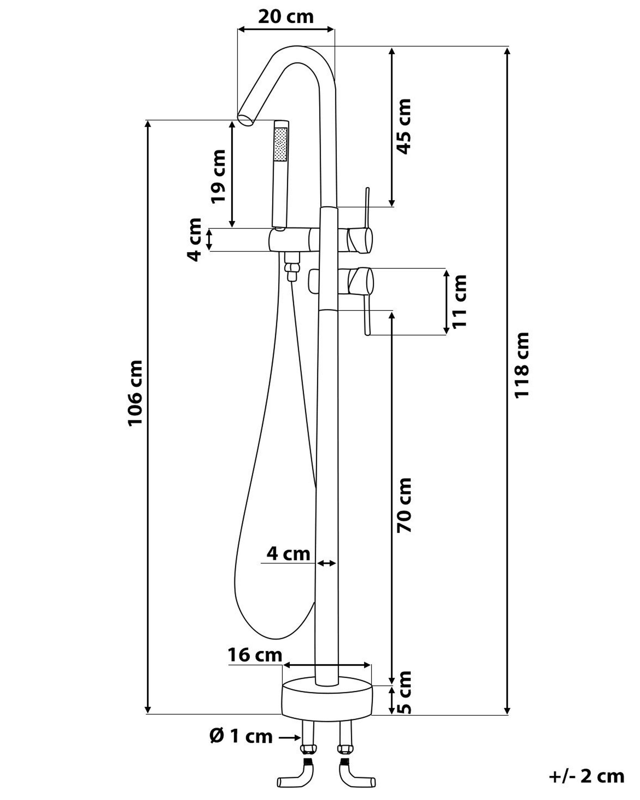 Beliani Rubinetteria per vasca da bagno freestanding en Ottone Moderno VICTORIA  