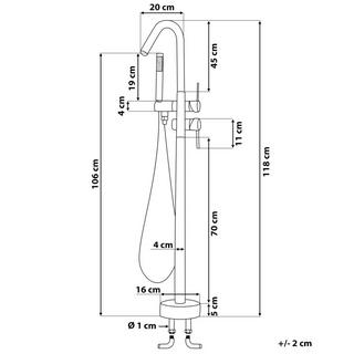 Beliani Rubinetteria per vasca da bagno freestanding en Ottone Moderno VICTORIA  