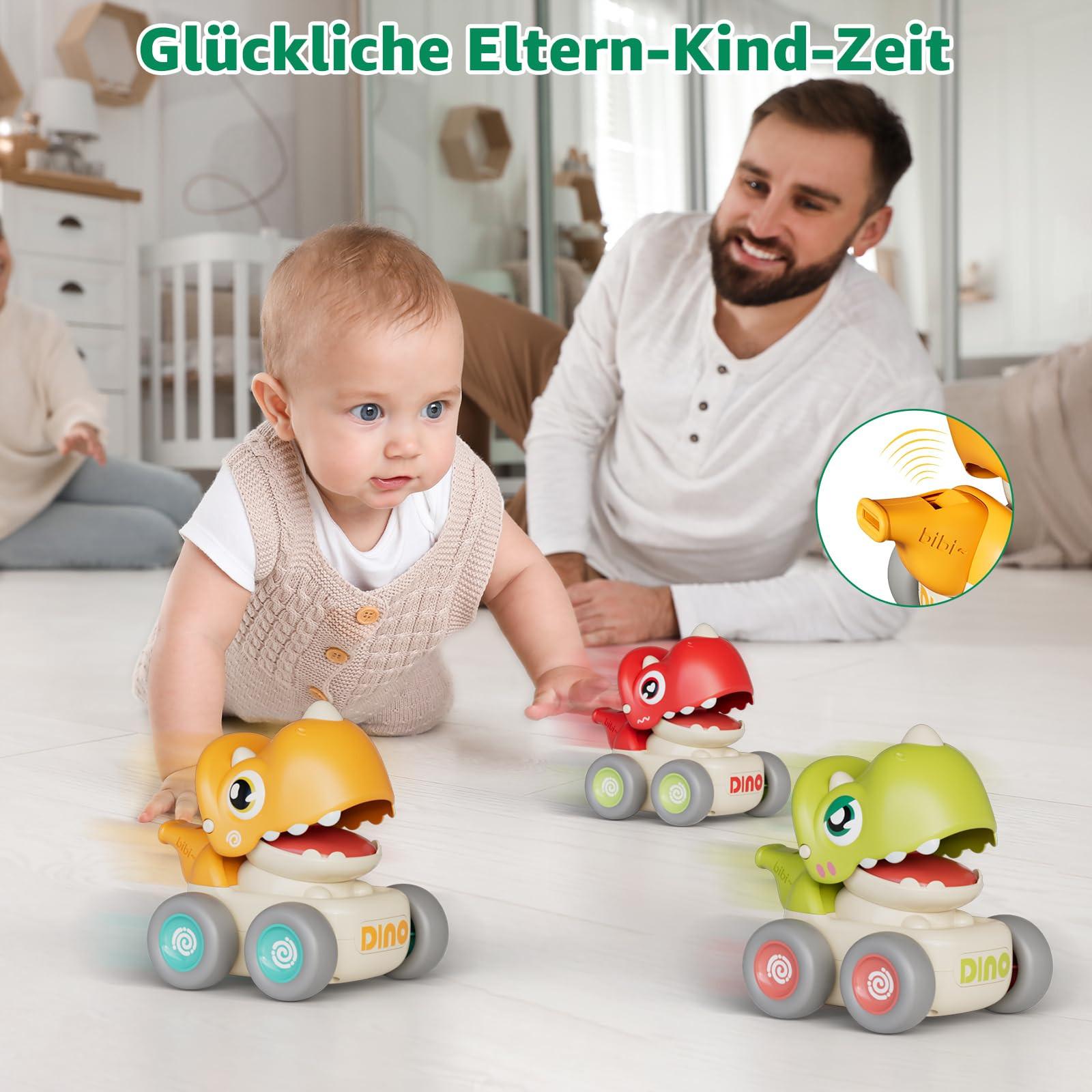 Activity-board  Spielzeugautos Press and Go Auto für Kleinkinder, 3 Stück Dinosaurier Baby Auto Spielzeug 