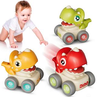 Activity-board  Spielzeugautos Press and Go Auto für Kleinkinder, 3 Stück Dinosaurier Baby Auto Spielzeug 