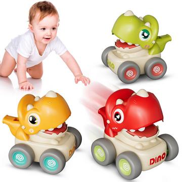 Spielzeugautos Press and Go Auto für Kleinkinder, 3 Stück Dinosaurier Baby Auto Spielzeug