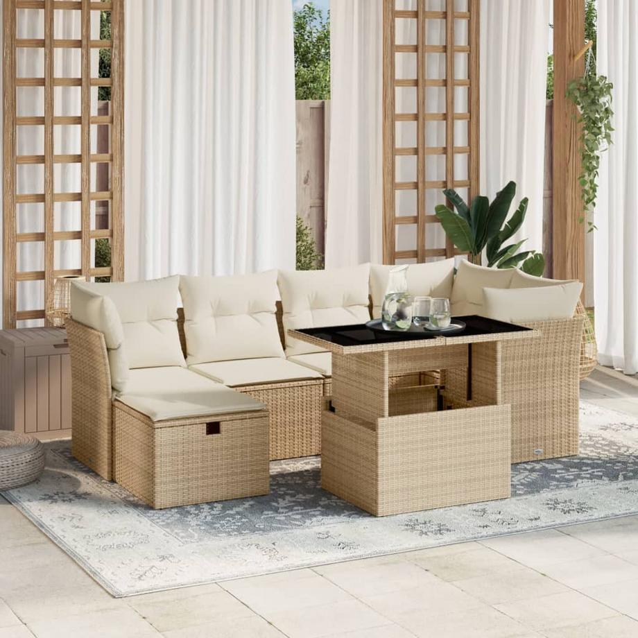 VidaXL set divano da giardino Polirattan  