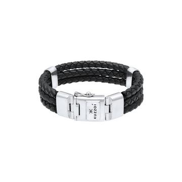 Bracelet Hommes Cuir Tressé Fermeture De La Boîte