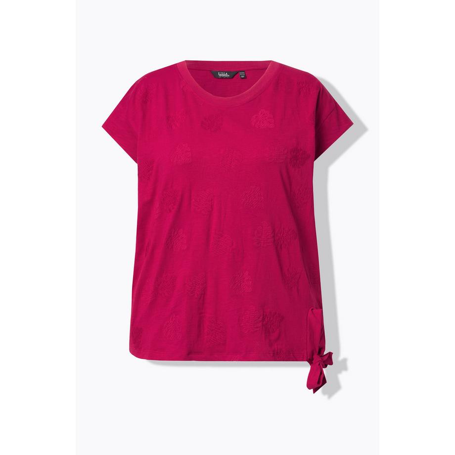 Ulla Popken Top Motivo Foglie Nodo Scollo Rotondo Maniche Corte  