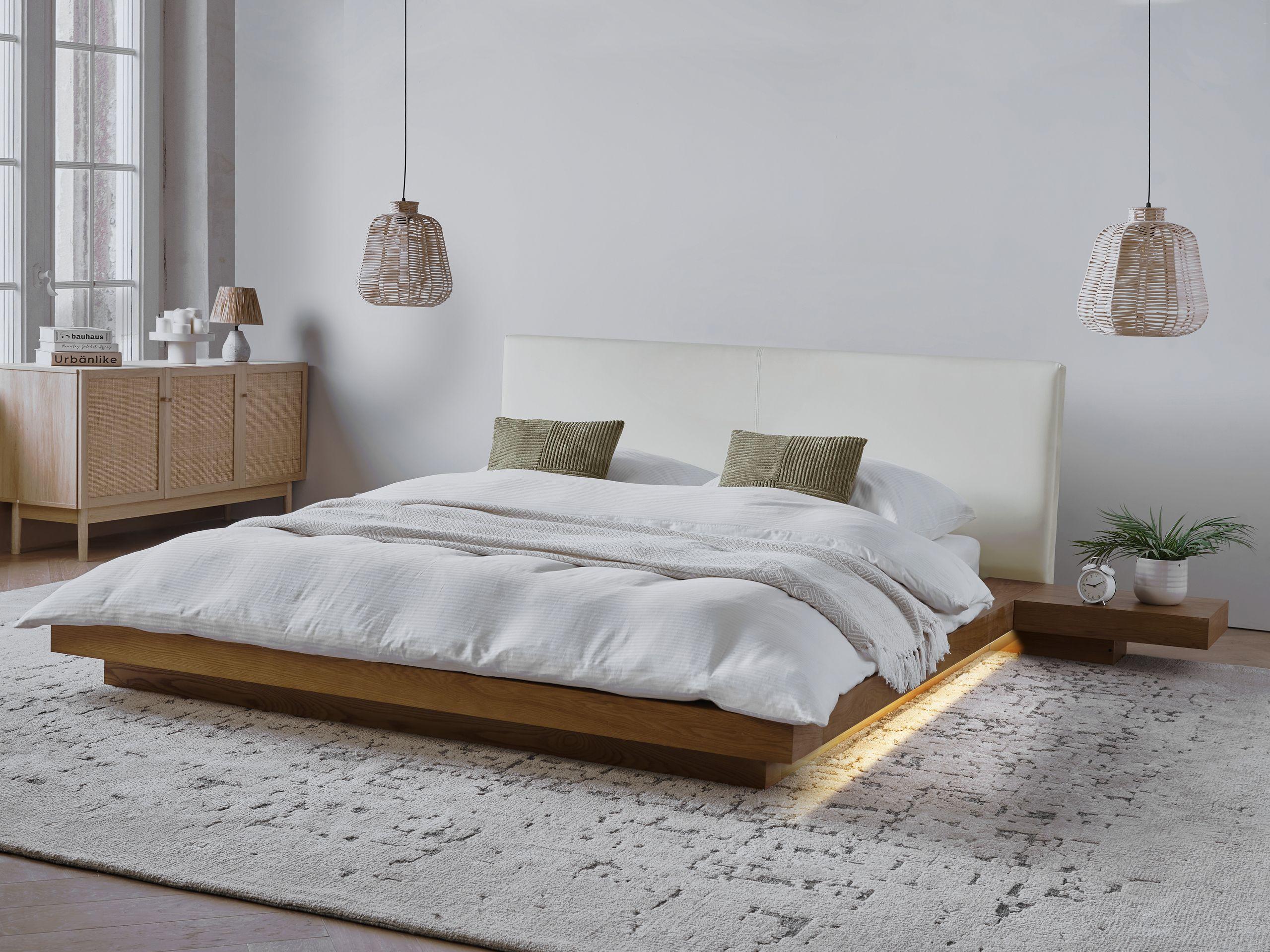 Beliani Lit avec LED en MDF Scandinave ZEN  