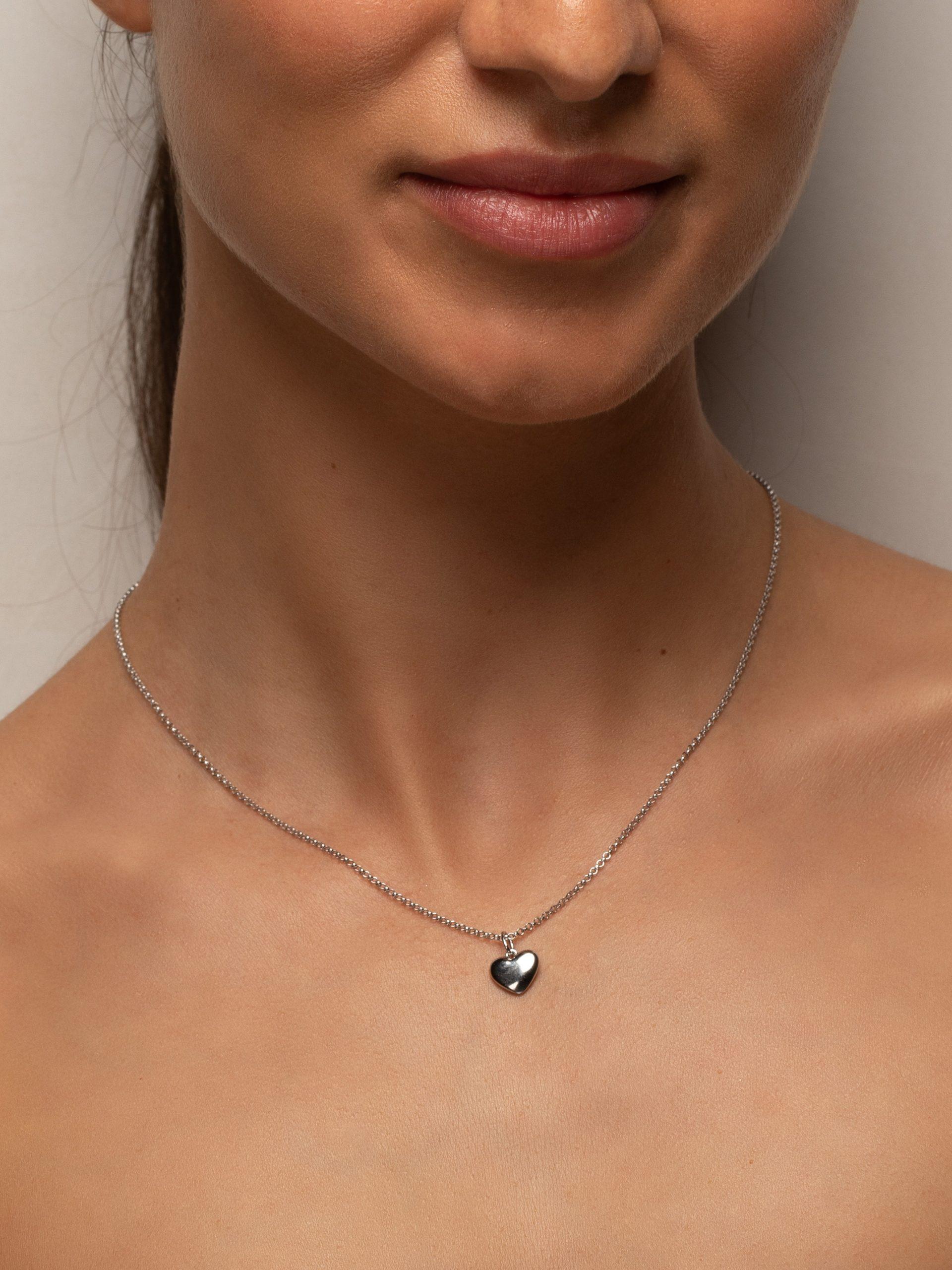 PHANTASYA  Herz Kette 1445 Rhodiniert 