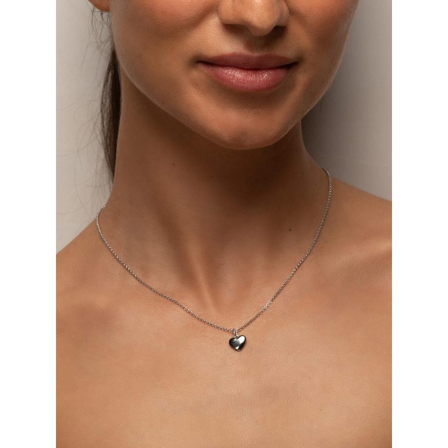 PHANTASYA  Herz Kette 1445 Rhodiniert 