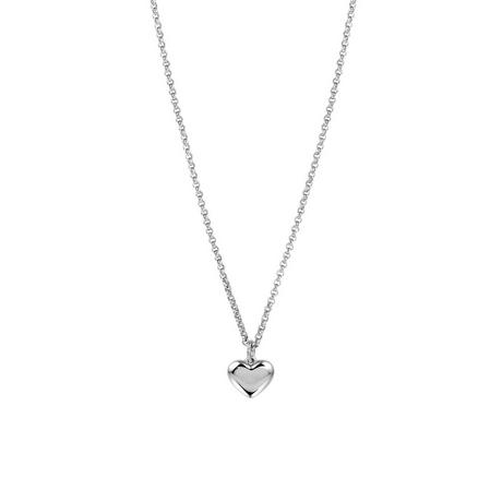 PHANTASYA  Herz Kette 1445 Rhodiniert 