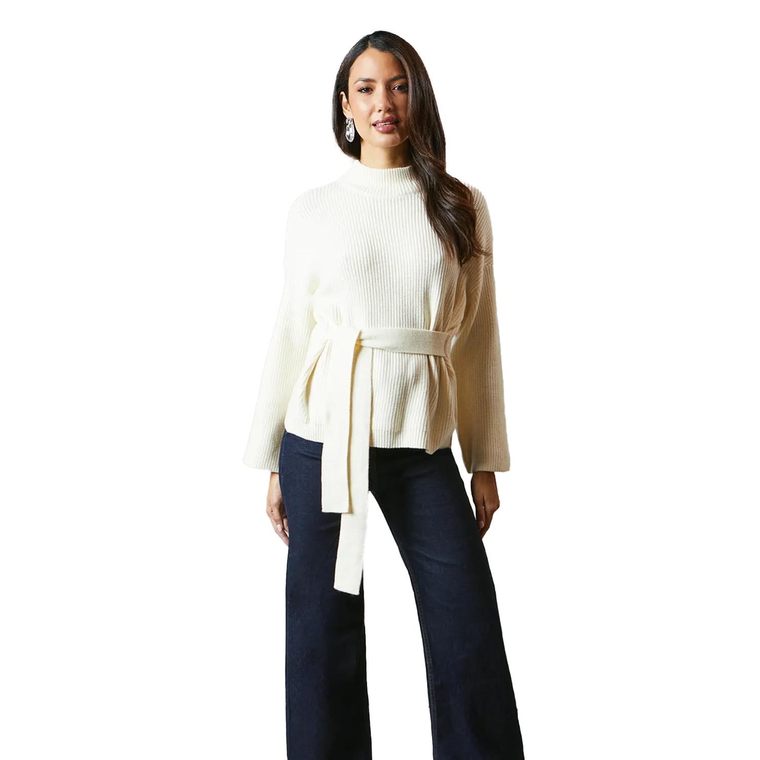 Principles Hinten geknoteter gerippter Pullover  